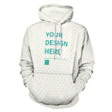 Customizable men's hoodie with heart pattern. Design your own sweatshirt at MyArtsyGift.