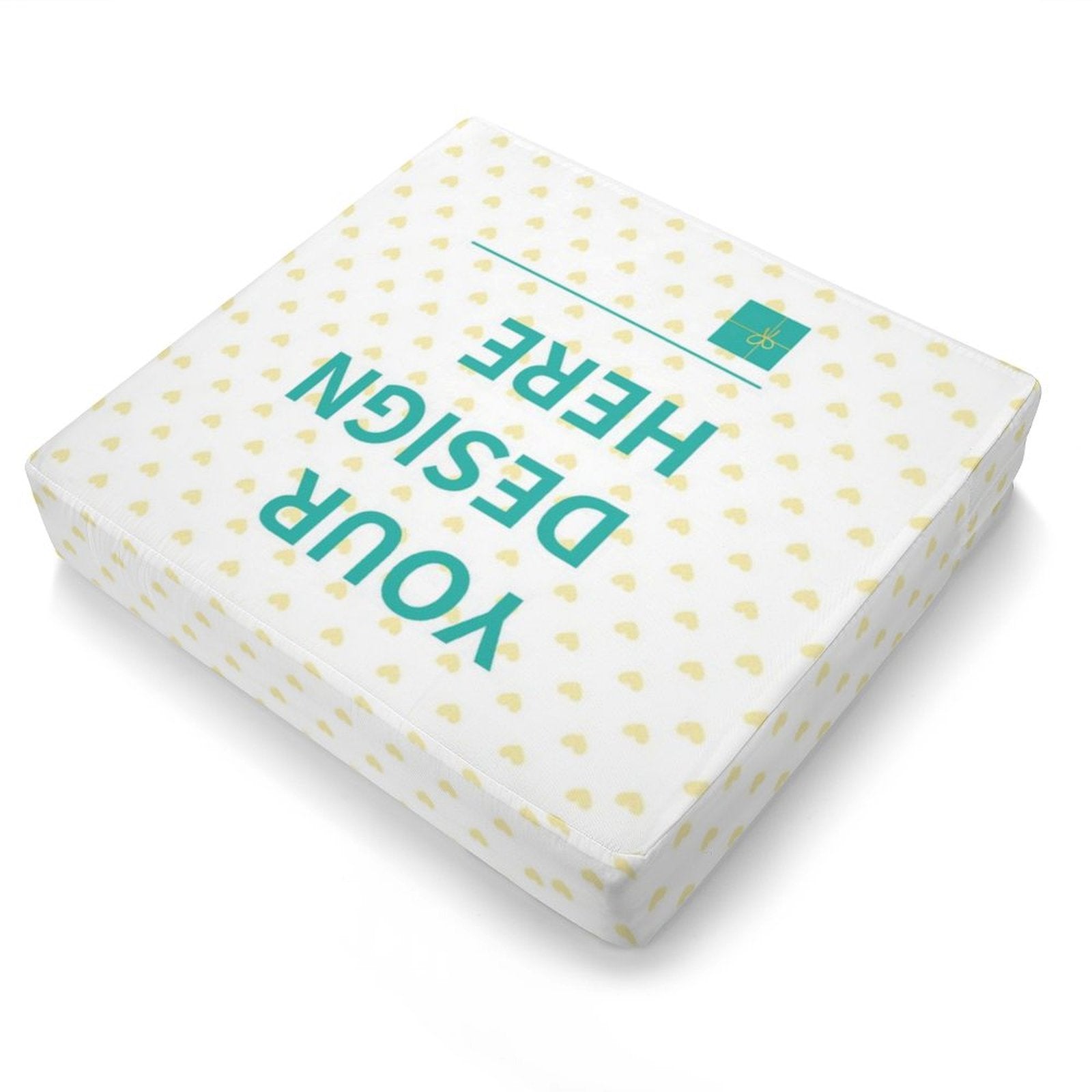 Custom outdoor furniture cover with heart pattern and 'YOUR DESIGN HERE' design, waterproof Oxford cloth.