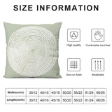 Light green tree ring design plush pillow cover for sofa or couch, high quality, breathable