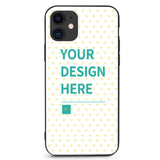 Custom iPhone 11 phone case featuring a heart pattern and "Your Design Here" text