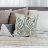 MyArtsyGift plush pillow cover with seashell design, soft short plush fabric, living room decor.