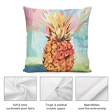 Watercolor pineapple plush pillow cover. Soft, plush fabric, invisible zipper, and fine stitching. Perfect for home decor.