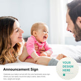 Custom baby birth announcement sign, a personalized wooden sign with family and baby happy moment, perfect newborn gift