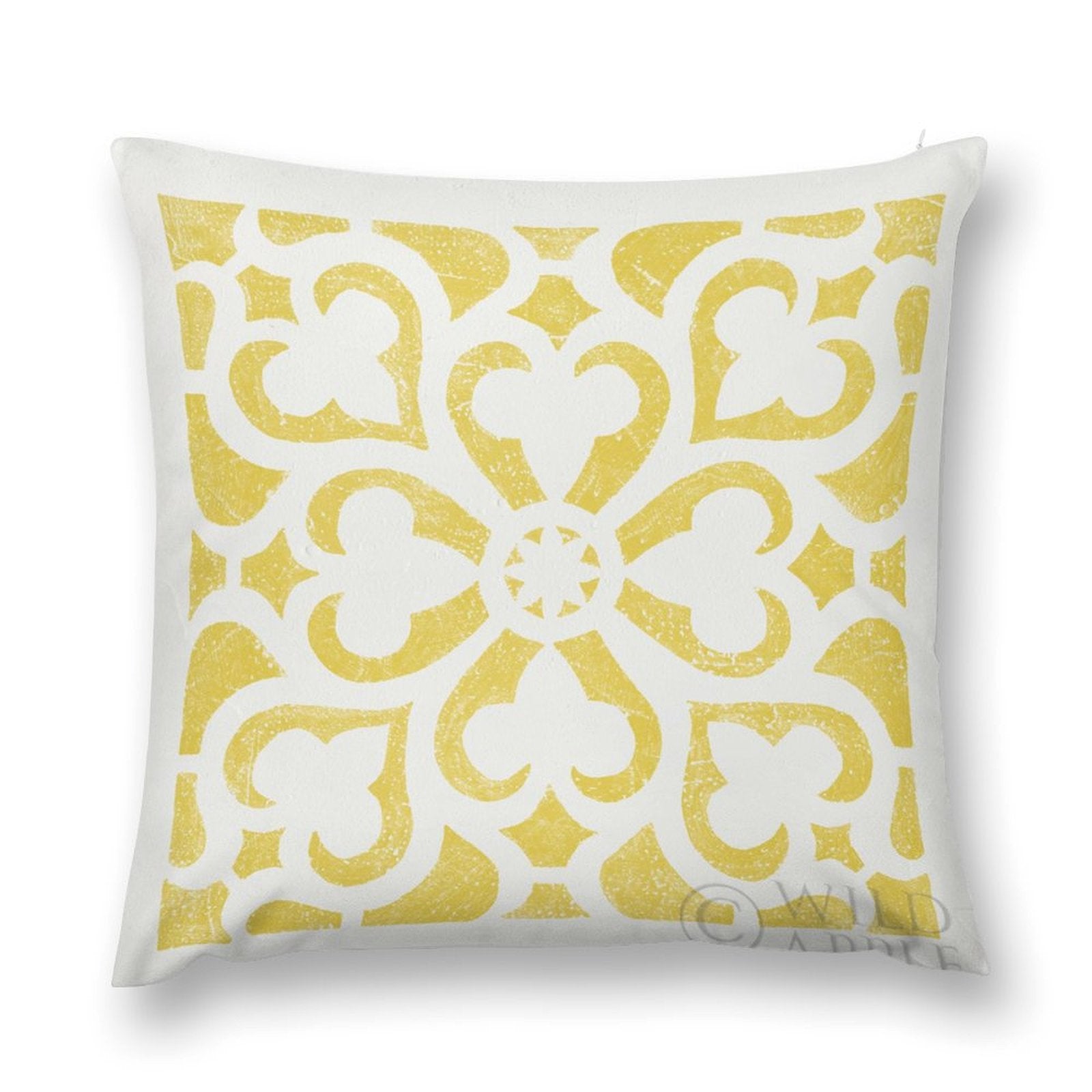 Yellow floral plush pillow cover for sofa, living room. Soft, fluffy MyArtsyGift design.