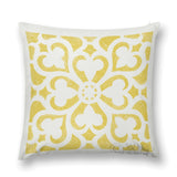 Yellow floral plush pillow cover for sofa, living room. Soft, fluffy MyArtsyGift design.