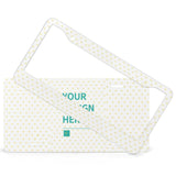 Customizable aluminum license plate with heart pattern, personalize your design.