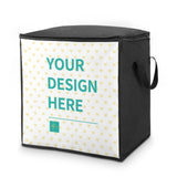 Customizable clothes storage bag with heart pattern and "YOUR DESIGN HERE" text.