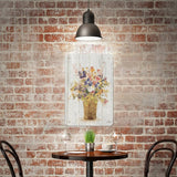 Metal tin sign, wildflowers in vase artwork, vertical iron painting for home decor, WILLOW APPLE.