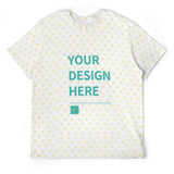 Custom Men's Short-Sleeve T-Shirt with 'YOUR DESIGN HERE' design, white polyester, MyArtsyGift product