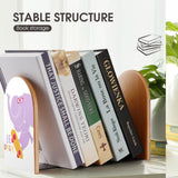 MyArtsyGift - Wooden Bookends with Metal Base , Book Holders, Book Ends for Library Office School