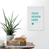 Custom aluminum sign with 'YOUR DESIGN HERE' text, perfect for personalized gifts. Durable for indoor/outdoor use.