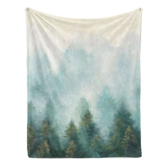 Misty Forest Flannel Blanket Made In USA