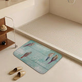 MyArtsyGift - Coral Velvet Bath Rugs Non Slip Door Rug Dries Quickly Floor Carpet for Bathroom Kitchen Dining Room Bedroom