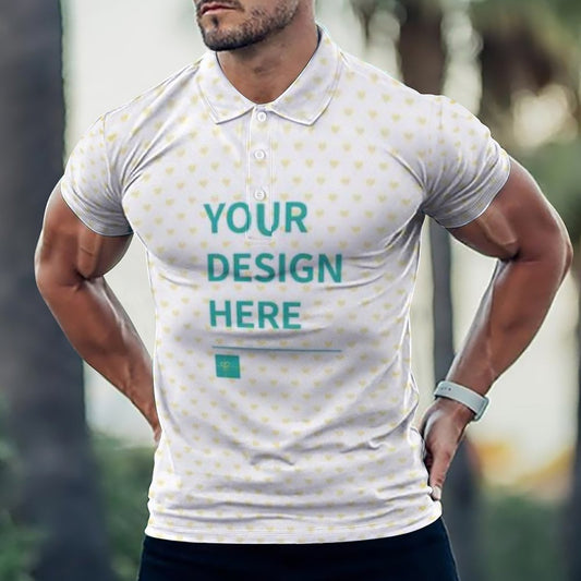 MyArtsyGift - Custom Shirt for Men Customized Polo Golf Shirts Design Your Own Personalized Tee