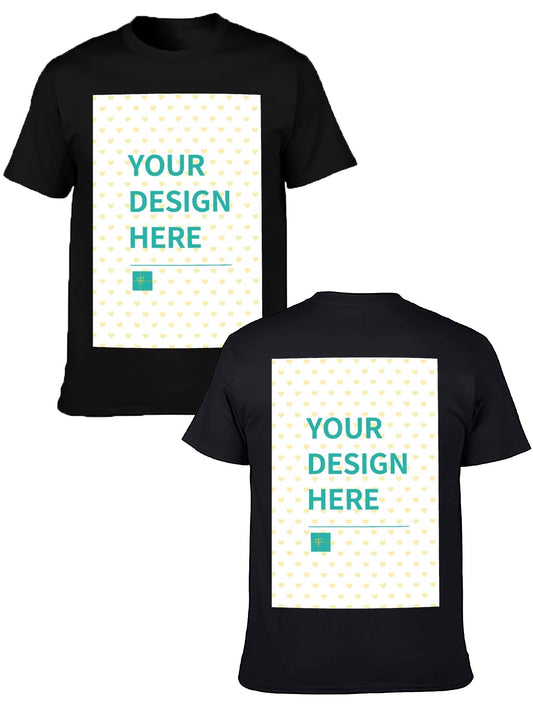 Custom 180g Cotton T-Shirt - Front & Back Print - Ships from Canada