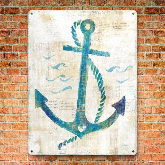 26126_d_On the Waves IV Tin Signs Anchor Metal Sign for Bathroom Home Decor (Made in USA)