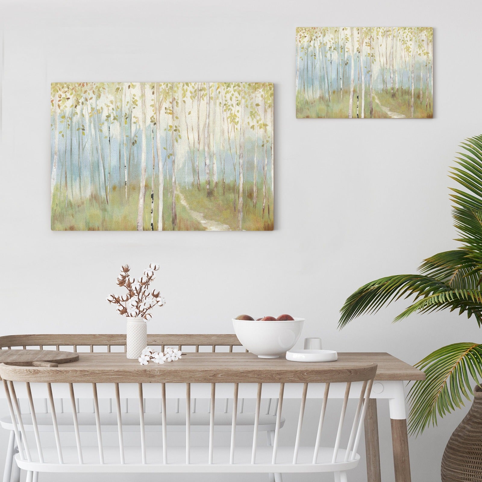 PS193-A-48x32 Canvas Print Made In USA, birch trees artwork for home decor
