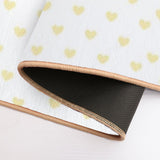 Personalized Flannel Floor Mat with Heart Pattern - Anti-Slip Washable Rug for Bathroom or Bedroom