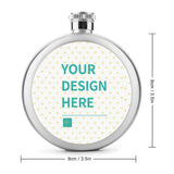 MyArtsyGift - Custom Flask for Men Women Personalized Stainless Steel Flask Gift for Him