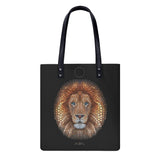 African Lion PU Leather Handbags - Ben Heine with Text anotherside