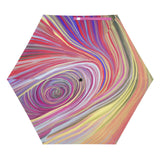 Windproof Travel Umbrella with Colorful Abstract Art Design - Sun and Rain Protection