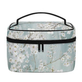 Large Capacity Travel Cosmetic Bag  PU Leather Waterproof Makeup Bag Gift for Women - Plum Blossom