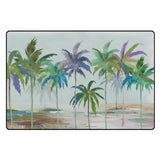 Palm tree design rug for living room and bedroom. Non-slip, soft polyester large indoor carpet