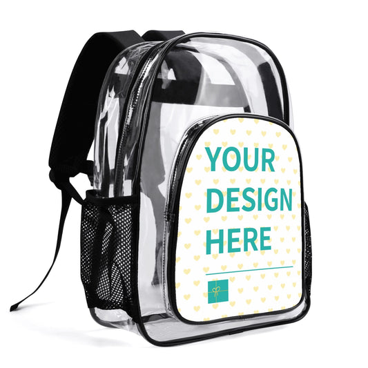 Custom Clear Backpack Heavy Duty Clear Bookbag Transparent Backpack for School, Work, Travel