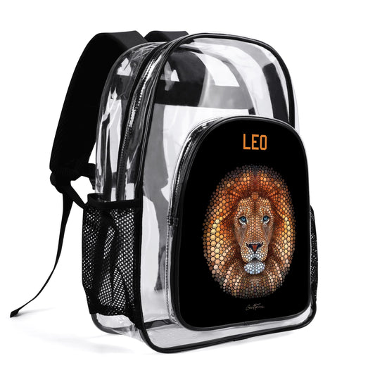 Lion Clear Backpack Heavy Duty Clear Bookbag Transparent Backpack for School, Work, Travel