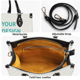 Personalized Crossbody Purses and Handbags for Women Customized Twill Faux Leather Tote Top Handle Bag