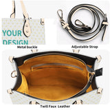 Personalized Crossbody Purses and Handbags for Women Customized Twill Faux Leather Tote Top Handle Bag