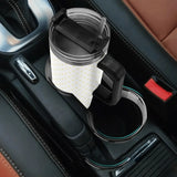 Personalized 40oz Stainless Steel Travel Mug with Black Handle in Car Cup Holder - Ideal Gift