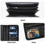 Customized Trifold  PU Leather Clutch Long Wallet Personalized for Men