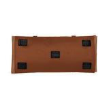 Brown foldable travel duffel bag, 600D fabric, reinforced corners, and metal zippers, perfect travel luggage.