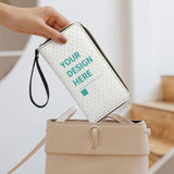 MyArtsyGift -  Personalized Leather Wallet Customized Wristlet Wallets Handbag Zipper Purse Credit Card Clutch