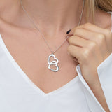 MyArtsyGift - Custom Plated Necklaces for Women Personalized Interlocking Double Heart Diamond Necklace