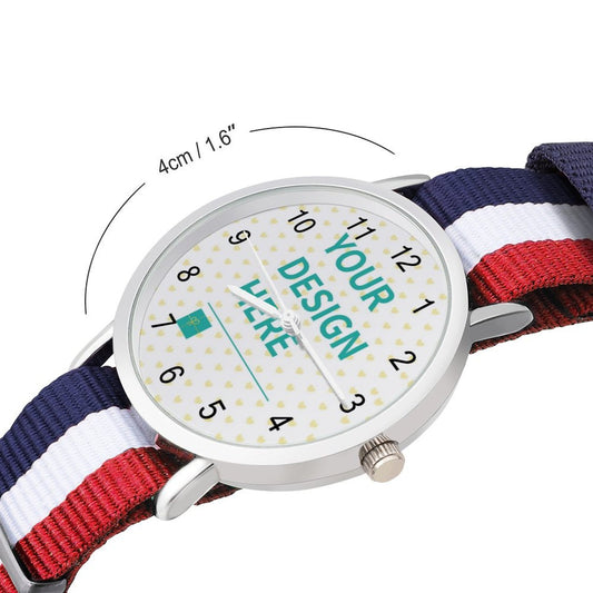 MyArtsyGift - Personalized Photo Watch Casual, Nylon Braided Strap, Cusotmized Wrist Watches