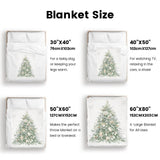 Winter Christmas Tree Flannel Blanket for Sofa Couch Bed Made In USA