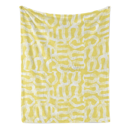 Cross Yellow Flannel Blanket Made In USA