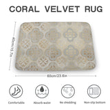 MyArtsyGift - Coral Velvet Bath Rugs Non Slip Door Rug Dries Quickly Floor Carpet for Bathroom Kitchen Dining Room Bedroom