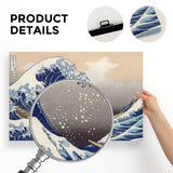 The Great Wave off Kanagawa canvas print, close-up texture, product details, Japanese art gift idea