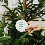 Custom ceramic round Christmas ornament, Your Design Here, festive decor, perfect for gifting
