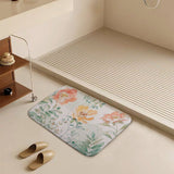 MyArtsyGift - Coral Velvet Bath Rugs Non Slip Door Rug Dries Quickly Floor Carpet for Bathroom Kitchen Dining Room Bedroom