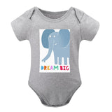 MyArtsyGift unisex baby bodysuit with Dream Big elephant design; soft cotton.