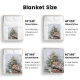 Winter Season Christmas Tree Flannel Blanket Made In USA