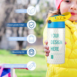 MyArtsyGift - 12oz Kids Insulated Water Bottle, Leak-proof Toddler Cup with Straws Lids for School Boys Girls