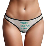 MyArtsyGift - Custom Women's Mesh Erotic Thong Sexy Panties Personalized Underwear Low Waist
