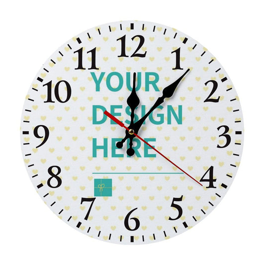 MyArtsyGift - Personalized Simplicity Wooden Wall Clock - Custom Circular Clock for Home, Kitchen Housewarming Gift, Made in USA
