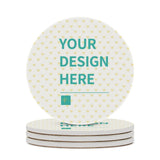 MyArtsyGift - 4pcs Custom Round Ceramics Coasters Personalized for Drink Add Your Image Text Logo Coasters with Cork Base for Coffee Cup Home Office