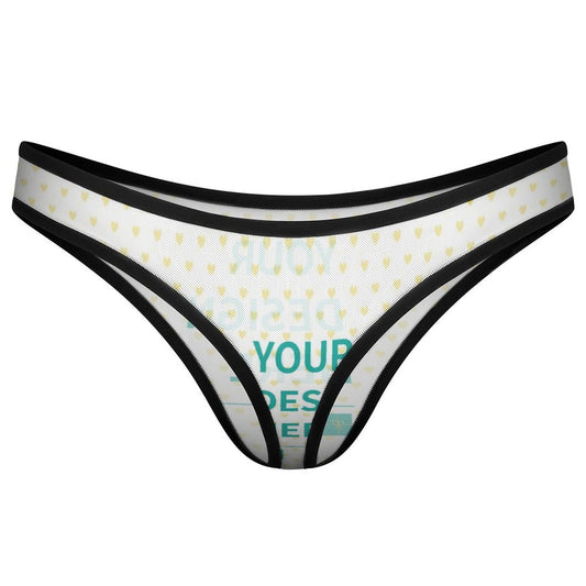 MyArtsyGift - Custom Women's Mesh Erotic Thong Sexy Panties Personalized Underwear Low Waist
